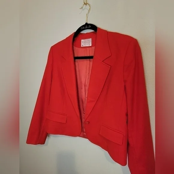 Vintage Pendleton Red Wool Petite Size 8 Coat